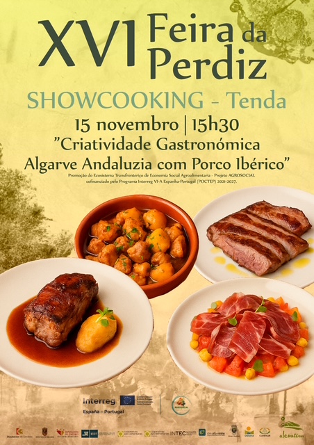 Cartel Jornada de gastronomía Algarve-Andalucía con cerdo ibérico